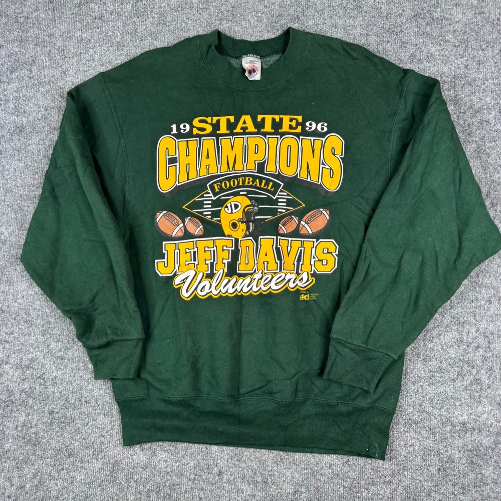 Fruit of the Loom Sweatshirt Mens Size L Green 1996 Football State Champs USA